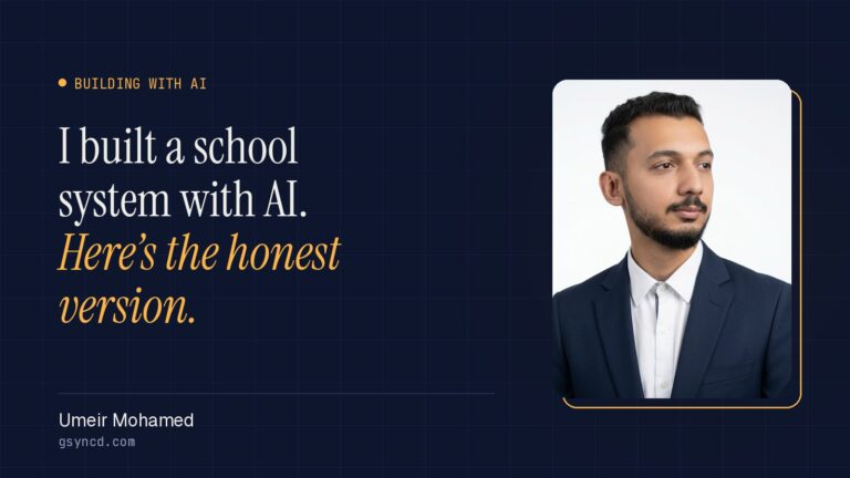 I built a school system with AI. Here’s the honest version, by Umeir Mohamed