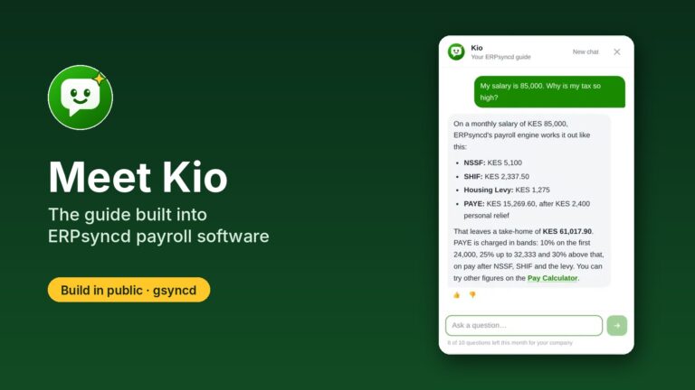Meet Kio, the AI guide built into ERPsyncd payroll software